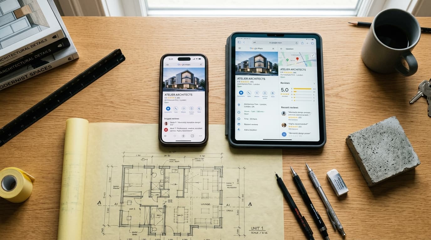Google Business Profile for Architects: Setup, Optimization and Ranking - Article by Amfor Studio